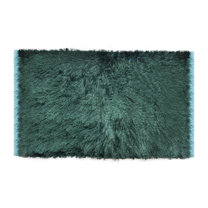 Cosmorugs Green Cotton Bed Side Runners 1-Inch Long Polyester Yarn Fur