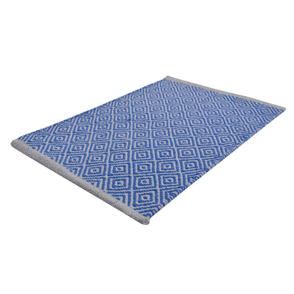 Cosmorugs Designer Cotton Door Mat in Blue and Grey I Luxury & Durable