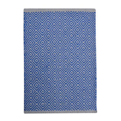 Cosmorugs Designer Cotton Door Mat in Blue and Grey I Luxury & Durable