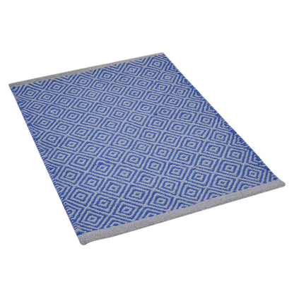 Cosmorugs Designer Cotton Door Mat in Blue and Grey I Luxury & Durable