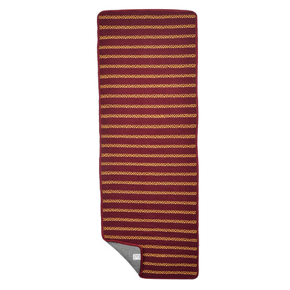 Cosmorugs Maroon Anti-Slip Cotton Yoga Mats 10mm with Horizontal Lines