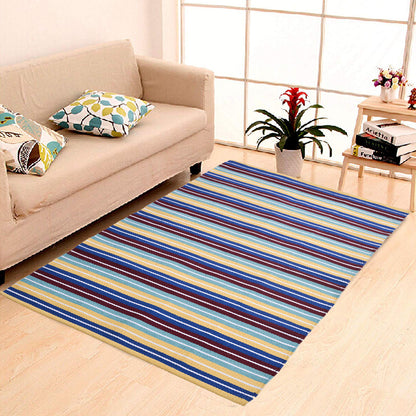 Cosmorugs Eco-friendly Cotton Stripes Dhurries 4x6 feet