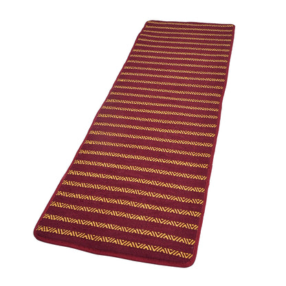Cosmorugs Maroon Anti-Slip Cotton Yoga Mats 10mm with Horizontal Lines