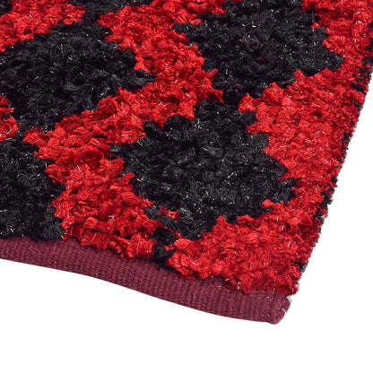Cosmorugs Fancy Antiskid Cotton Feather Yarn Bed Runners Red and Black