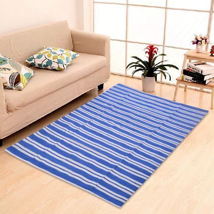 Cosmorugs Eco-friendly Cotton Stripes Dhurries 4x6 feet