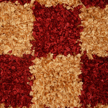 Cosmorugs Handwoven Cotton Bed Side Runner with Cut Piles Red & Yellow