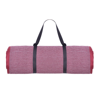 Cosmorugs Antiskid Cotton Yoga Mats Maroon and Grey Lines 12mm Thick