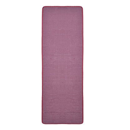 Cosmorugs Antiskid Cotton Yoga Mats Maroon and Grey Lines 12mm Thick