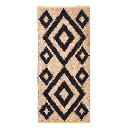 Cosmorugs Handloom Fancy Cotton Feather Yarn Bed Side Runner Loop Pile