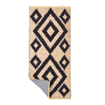 Cosmorugs Handloom Fancy Cotton Feather Yarn Bed Side Runner Loop Pile