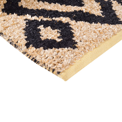 Cosmorugs Handloom Fancy Cotton Feather Yarn Bed Side Runner Loop Pile