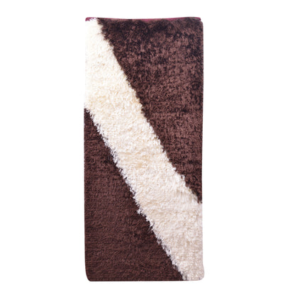 Cosmorugs Cotton Bed Side Runner with 1.5 Inch Long Polyester Yarn Fur