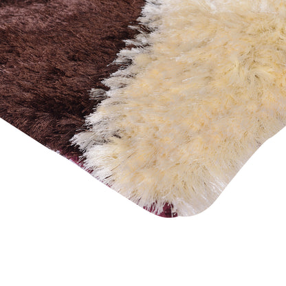 Cosmorugs Cotton Bed Side Runner with 1.5 Inch Long Polyester Yarn Fur
