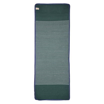 Cosmorugs Antiskid Cloth backing Cotton Yoga Mats Green with Grey Line