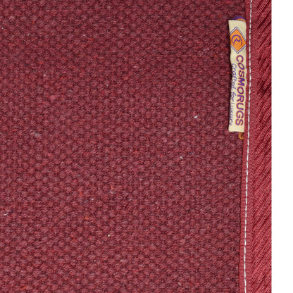 Cosmorugs Antiskid Cotton Yoga Mat Maroon with Cloth Backing 6mm Thick
