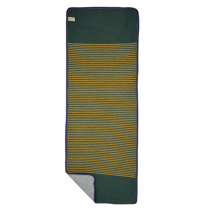 Cosmorugs Antiskid Cotton Yoga Mats I Green and Yellow Lines 6mm Thick