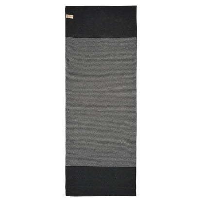 Cosmorugs Antiskid Cotton Yoga Mats Rubber Backed Black Grey 4mm Thick