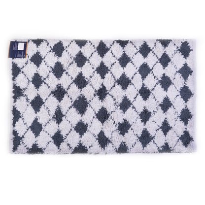 Cosmorugs Ecofriendly Cotton Door Mat Cut Pile 1/2 Inch White and Grey