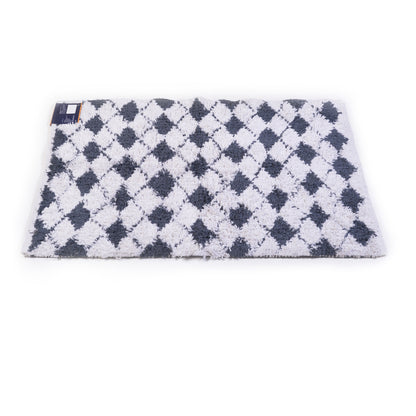 Cosmorugs Ecofriendly Cotton Door Mat Cut Pile 1/2 Inch White and Grey