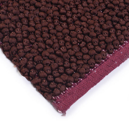Cosmorugs Antiskid Cotton Door Mat I Soft & Stylish Bubble Yarn Maroon