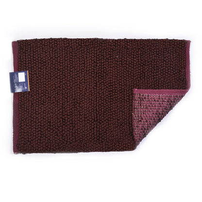 Cosmorugs Antiskid Cotton Door Mat I Soft & Stylish Bubble Yarn Maroon