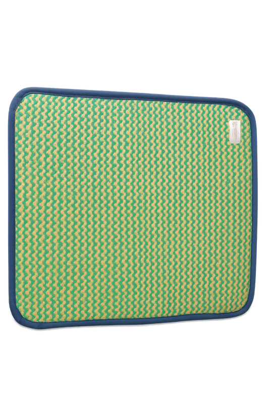 Cosmorugs Cotton Puja Mats 2x2 feet Light Green and Yellow Color