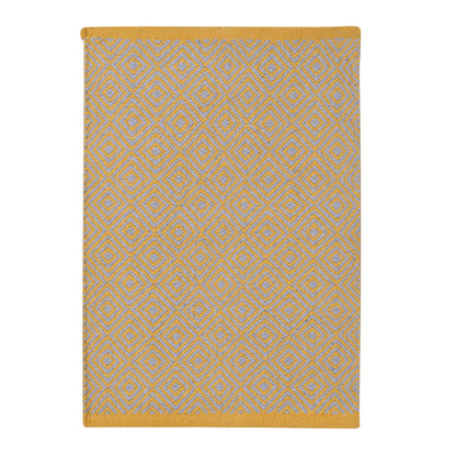 Cosmorugs Premium Cotton Door Mats in Yellow & Grey I Luxury & Durable
