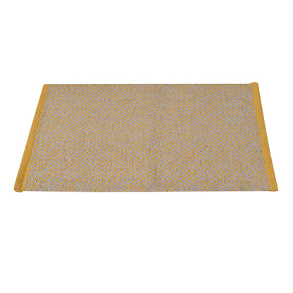 Cosmorugs Premium Cotton Door Mats in Yellow & Grey I Luxury & Durable