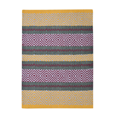 Cosmorugs Crafted for Luxury Premium Cotton Door Mat Yellow and Maroon