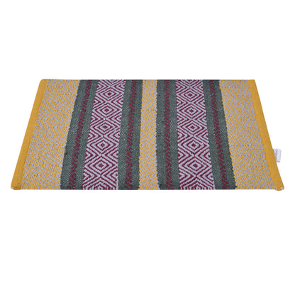 Cosmorugs Crafted for Luxury Premium Cotton Door Mat Yellow and Maroon