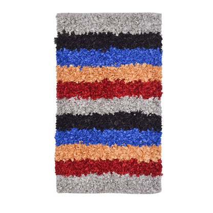 Cosmorugs Handwoven Cotton Feather Yarn Bed Side Runner with Cut Piles