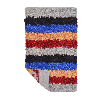 Cosmorugs Handwoven Cotton Feather Yarn Bed Side Runner with Cut Piles