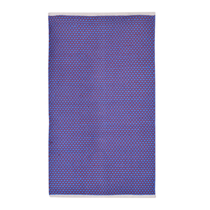 COSMORUGS Handmade Cotton Designer Bed Side Runner Maroon and Blue Color