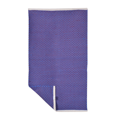 COSMORUGS Handmade Cotton Designer Bed Side Runner Maroon and Blue Color