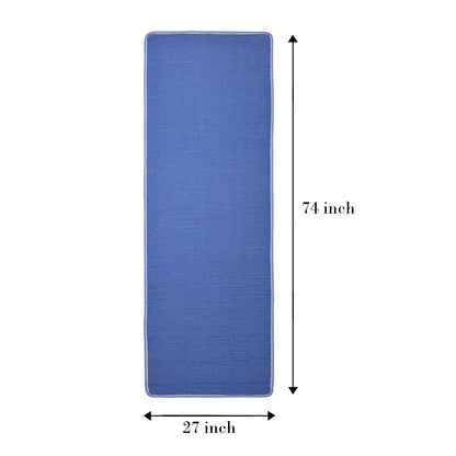 Cosmorugs Antiskid Cotton Cushion Yoga Mats & 12mm Thick Blue and Grey