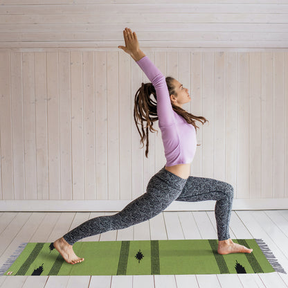 Cosmorugs Premium Cotton Yoga Mat with Hand Design 3mm Thick & Durable