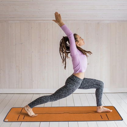 Cosmorugs Antiskid Rubber Backing Cotton Yoga Mat with Alignment Line