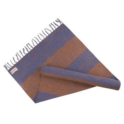 Cosmorugs Cotton Striped Yoga Mat Blue and Maroon Mixed Color Open End