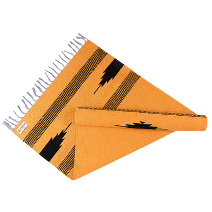 Cosmorugs Cotton Yoga Mat – Hand Design 3mm Thick Durable Yellow/Black