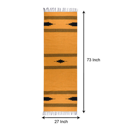 Cosmorugs Cotton Yoga Mat – Hand Design 3mm Thick Durable Yellow/Black