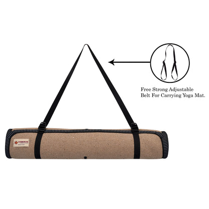 Cosmorugs Antiskid Rubber Backing Cotton Yoga Mat with Alignment Line