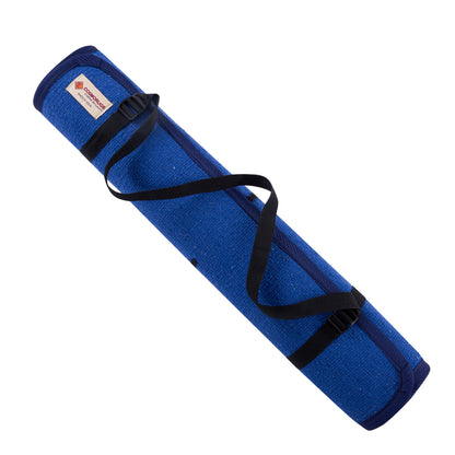Cosmorugs Blue Cloth Backed Yoga Mat with Black Grip Lines