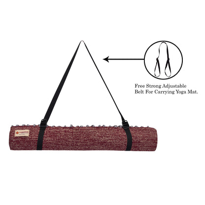 Cosmorugs Cotton Yoga Mats Mix of Maroon and Beige Color with Open End