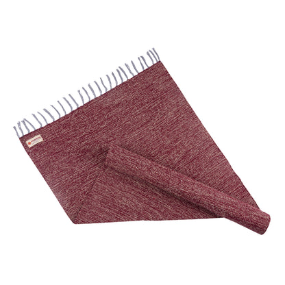 Cosmorugs Cotton Yoga Mats Mix of Maroon and Beige Color with Open End