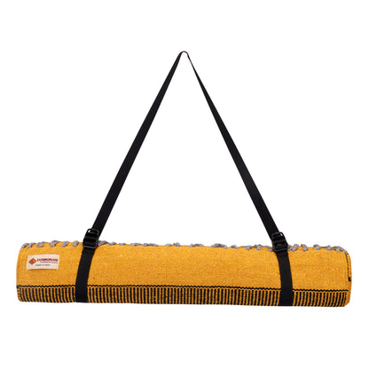 Cosmorugs Cotton Yoga Mat – Hand Design 3mm Thick Durable Yellow/Black