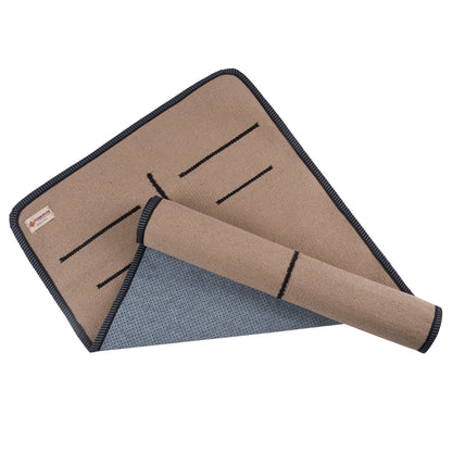 Cosmorugs Beige Cloth Backed Yoga Mats with Alignment Lines 6mm Thick