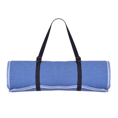 Cosmorugs Antiskid Cotton Yoga Mats Maroon and Grey Lines 12mm Thick